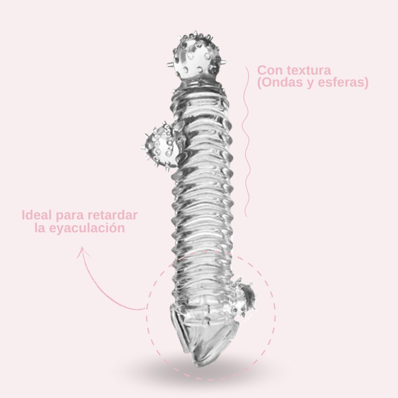 Funda extensora con bloqueo de esperma 19 cm - Secretos.com