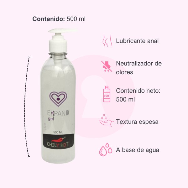 Gel desensibilizante anal Expand Chily Hot 500 ml - Secretos.com