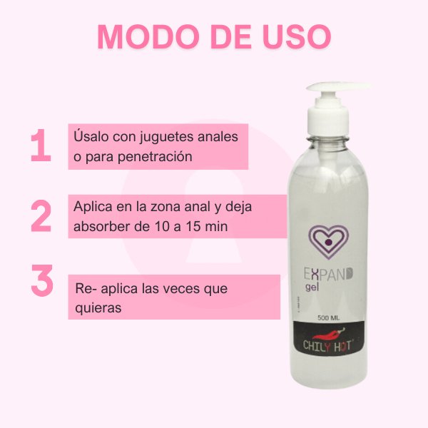Gel desensibilizante anal Expand Chily Hot 500 ml - Secretos.com