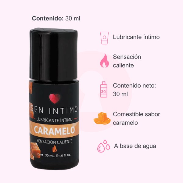 Lubricante Caliente de caramelo 30 ml - Secretos.com