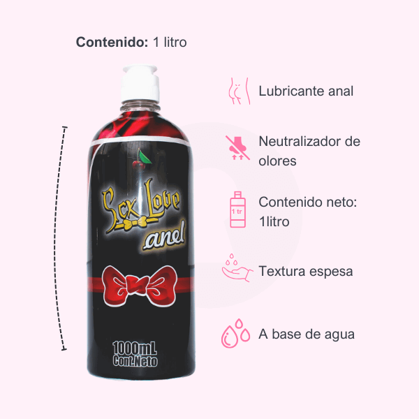 Lubricante Desensibilizante Anal a Base de Agua 1lt - Secretos.com