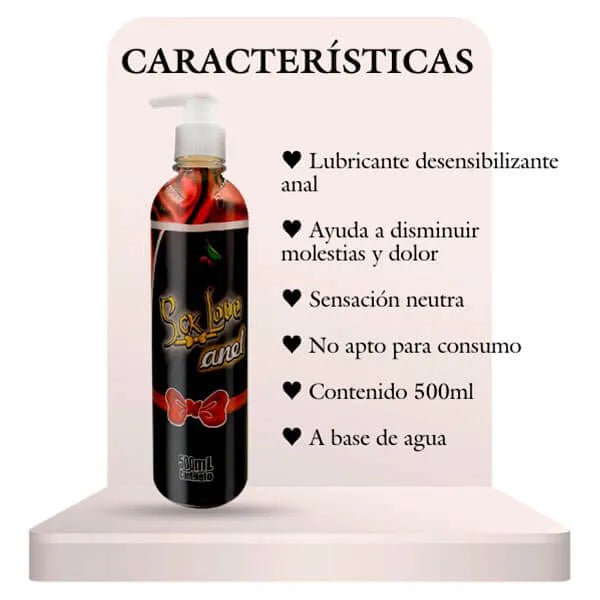 Lubricante Desensibilizante Anal a Base de Agua 500ml - Secretos.com
