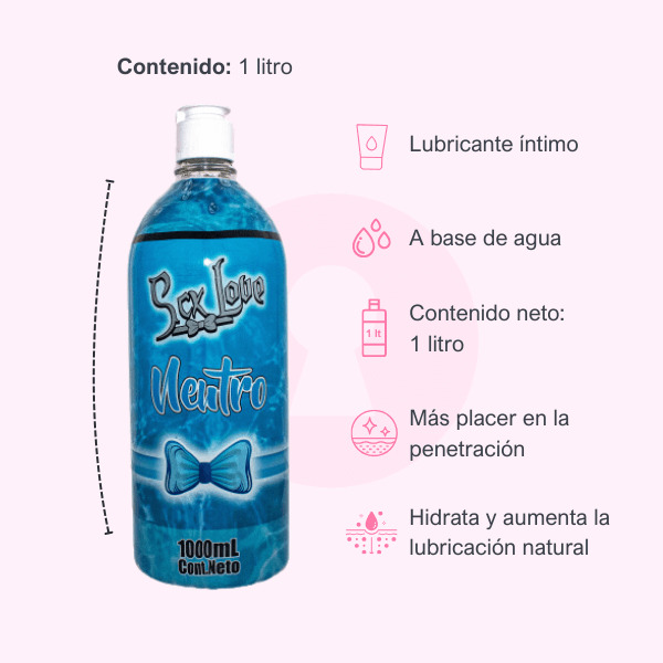 Lubricante Neutro a base de agua 1 lit  Secretos.com