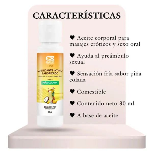 Lubricante frío sabor piña colada - Secretos.com