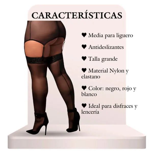 Medias para liguero talla grande - Secretos.com