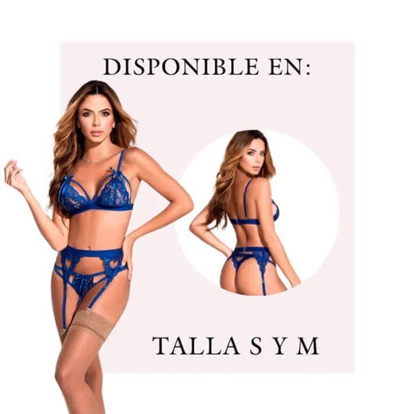 Set de lencería 3 piezas Color Azul s/m - Secretos.com