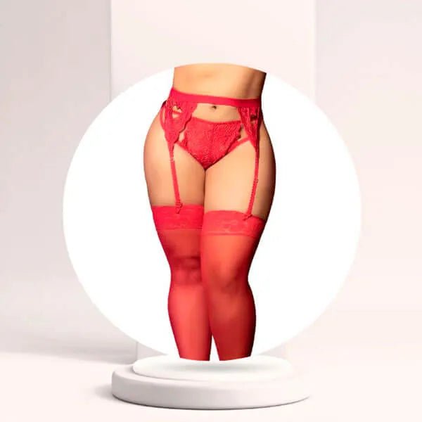 Set de lencería 3 piezas XL Rojo - Secretos.com