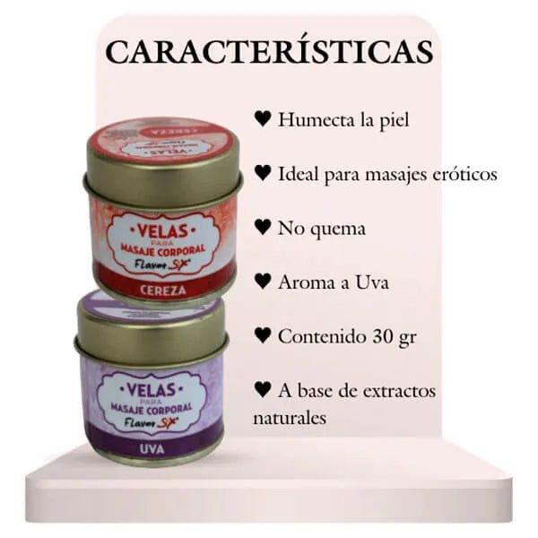 Vela Masaje Corporal UVA - Secretos.com