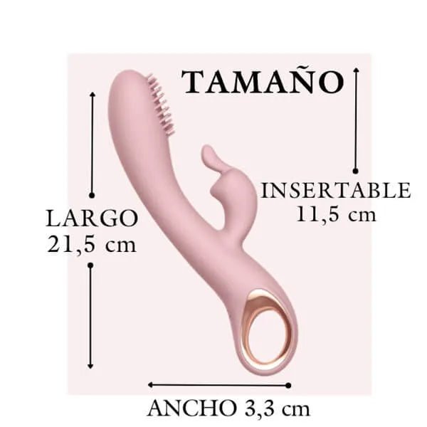 Vibrador Doble Estimulación Ángel Recargable 21 cm - Secretos.com