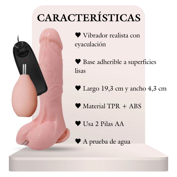 Vibrador Eyaculador Piel 19 cm - Secretos.com