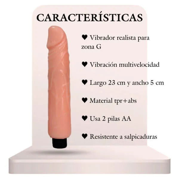 Vibrador Realista Multivelocidad Mark 22 cm - Secretos.com