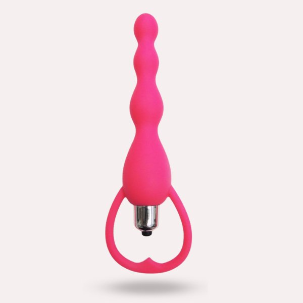Vibrador anal con bolitas 14,5 cm - Secretos.com