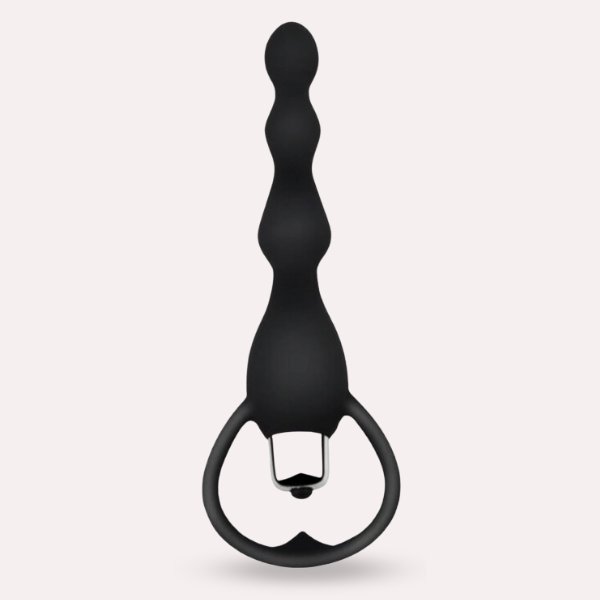 Vibrador anal con bolitas 14,5 cm - Secretos.com