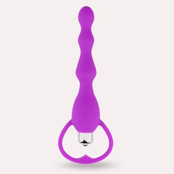 Vibrador anal con bolitas 14,5 cm - Secretos.com