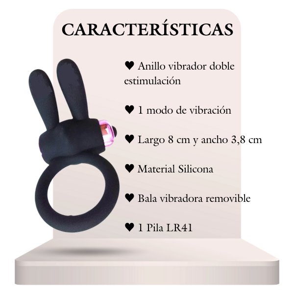 Anillo retardante vibrador con doble estimulación - Secretos.com