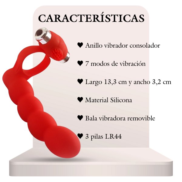 Anillo Vibrador con Estimulador Anal y clitorial - Secretos.com