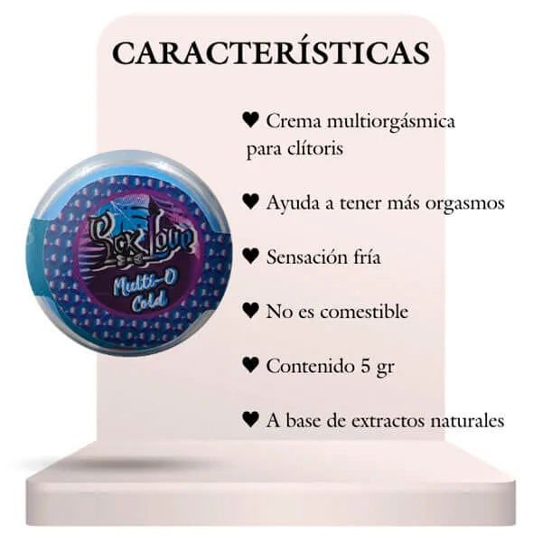 Crema Multiorgásmica Fría Vaginal 5 gr - Secretos.com