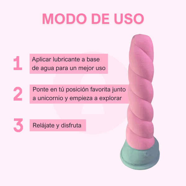 Dildo consolador cuerno de unicornio 20 cm - Secretos.com