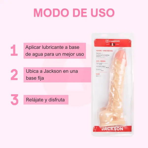 Dildo Consolador Gigante Jackson 37 cm - Secretos.com