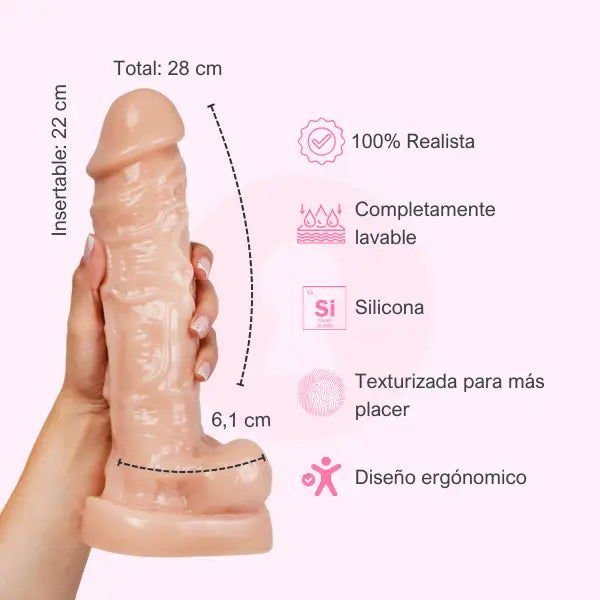 Dildo Realista Gigante Randal 28 cm - Secretos.com