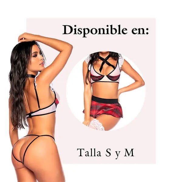 Disfraz de colegiala 3 piezas Talla S/M - Secretos.com