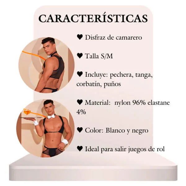 Disfraz Para Hombre Mesero Sexy - Secretos.com