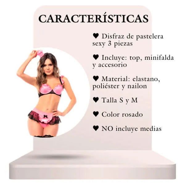 Disfraz Pastelera sexy s/m - Secretos.com